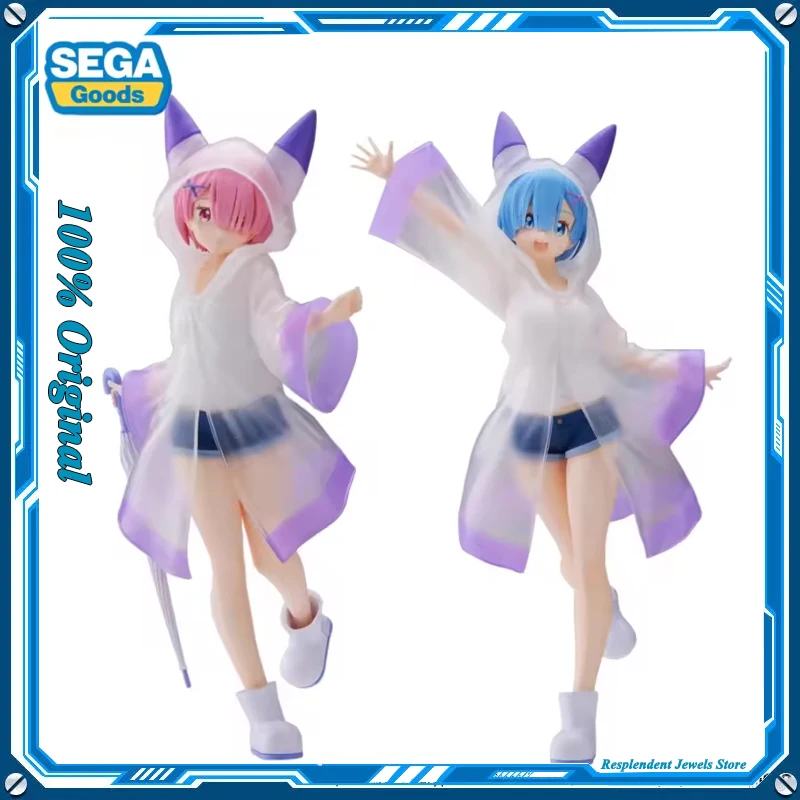 

Original Sega Re:Life In A Different World From Zero Rem Ram Raincoat Girl Anime Figure 21cm Model Collection Toy Kid Xmas Gift