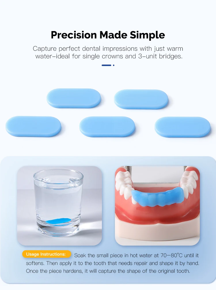 50 Blatt AZDENT Dental Grundplatte Wachs Tablettfrei Thermoplastisch geformtes Zahnheilkunde-Labormaterial für temporäre Kronenbrücke – Detail 5