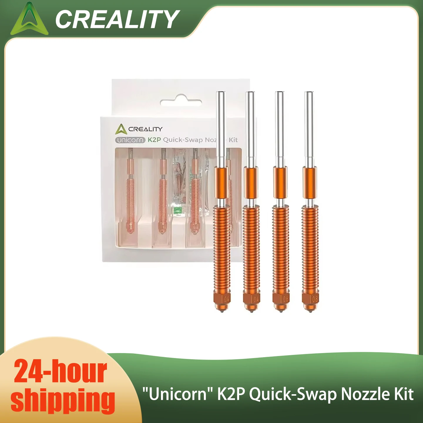 Creality K2 Plus Nozzles 4PCS 0.4/0.6/0.8mm Quick-Swap 3D Printer Nozzle Copper Alloy and Hardened Steel Nozzle for K2 Plus