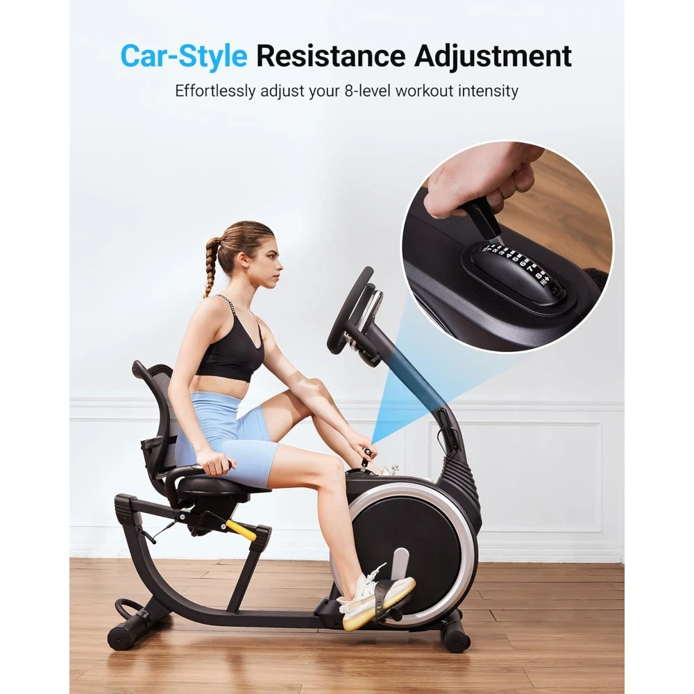 Recumbent Exercise Bike,High-end Magnetic Stationary Bike with Smart Bluetooth and Exclusive App Connectivity,LCD,Ideal for Home