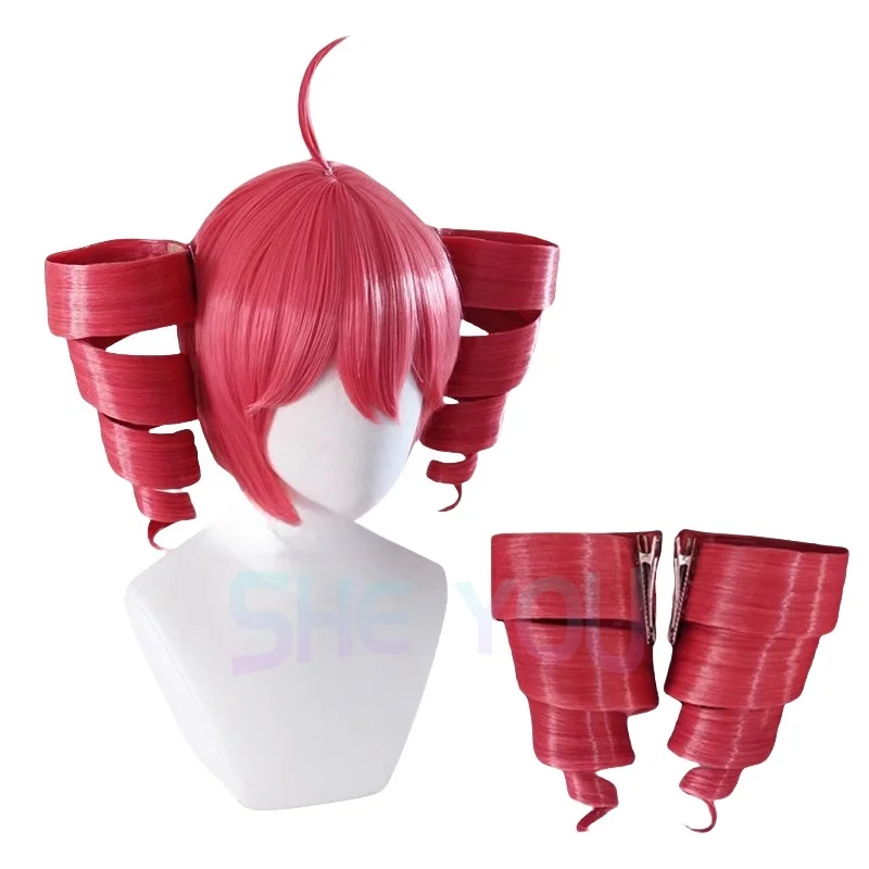 Anime Kasane Teto Wig Cosplay Women Cute Red Ponytail Wig High Heat Resistant Hair Teto Wig Free Wig Cap
