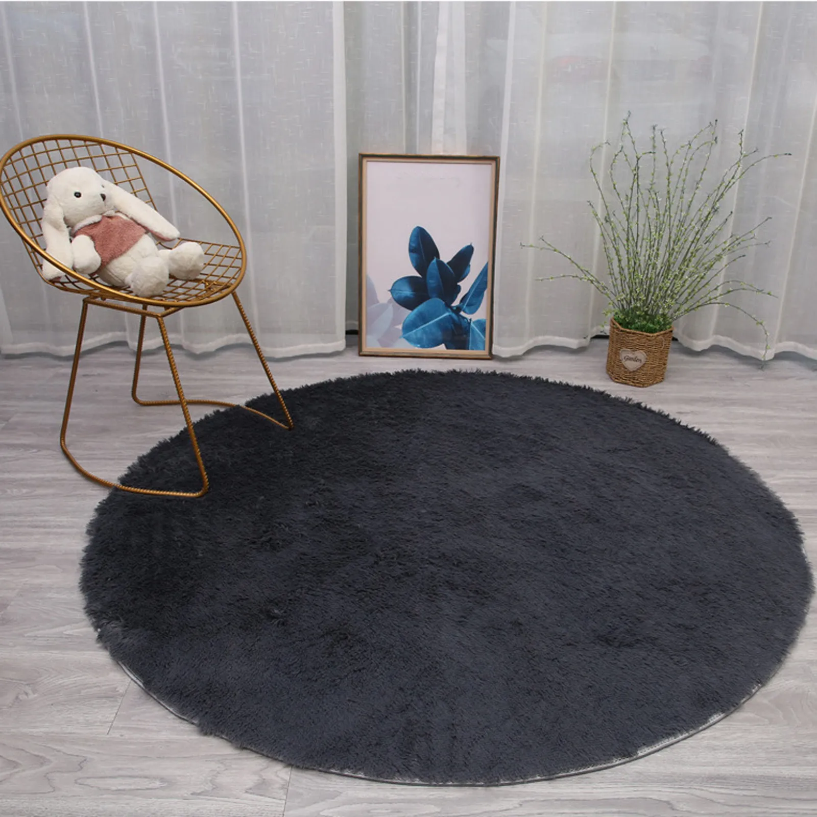 Faux Sheepskin Shaggy Rug - Non-Slip Wool-Like Bedroom Carpet for Cozy Floor Decor (Plush, Easy-Clean Home Mat)