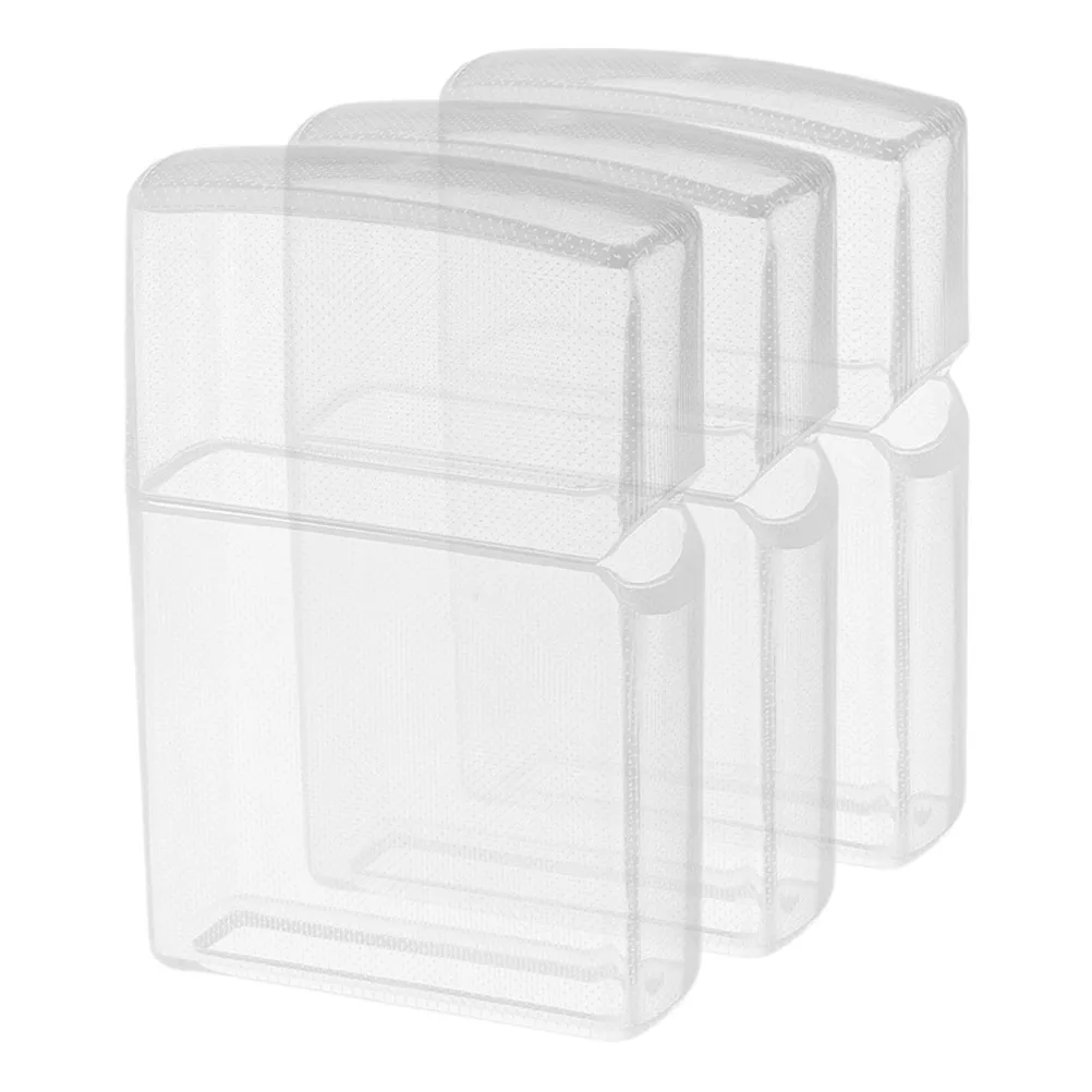 3pcs Transparent Protective Cases Lighter Protective Cases Lighter Cases Storage Boxes High Cover Compatible For Zippo