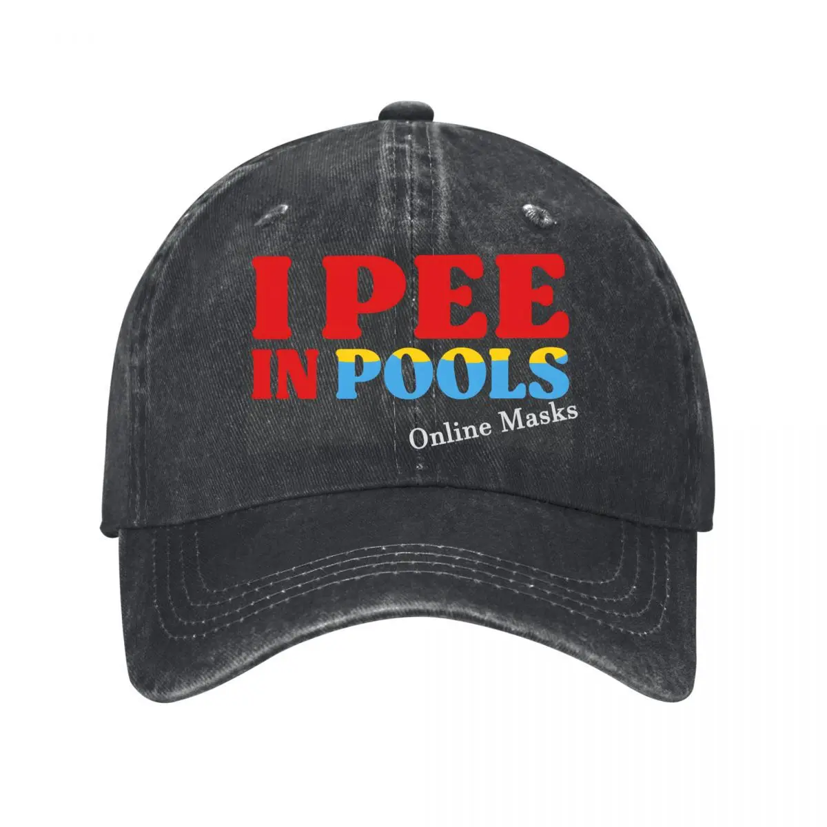 I Pee In Pools Funny Typography Design New Vintage Washed Cotton Baseball Cap Sun Hats