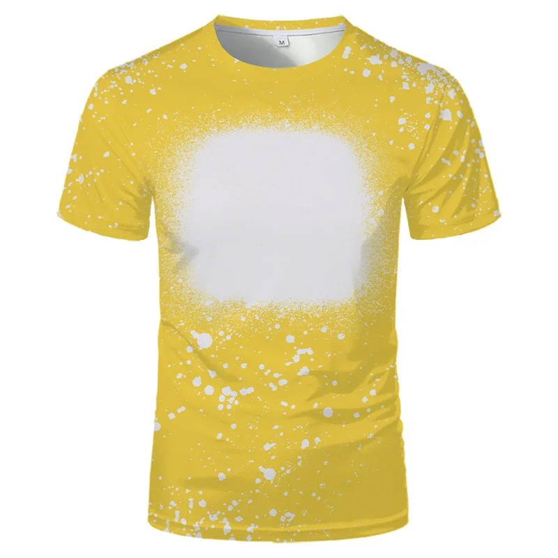 

Polyester Summer Tee Tops Sublimation Blank Casual Sports Tye Dye T-shirt Round Neck Short-sleeved Family Outfit