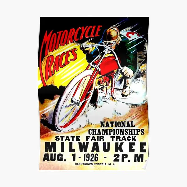 Motorcycle Races Vintage State Fair Ra  Poster Room Print Picture Mural Decor Home Decoration Art Modern Funny Painting No Frame