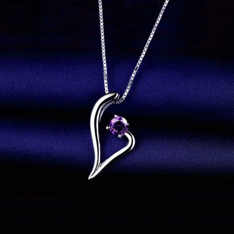 925 فضة مجوهرات بسيطة الحب القلب قلادة قلادة للنساء حفل زفاف مجوهرات للفتيات صديق هدية #5