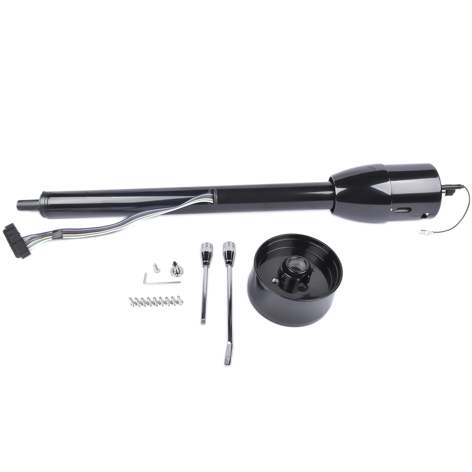 

AP01 Black Universal 30'' Manual Tilt Steering Column w/ 9 Hole Wheel Adapter No Key