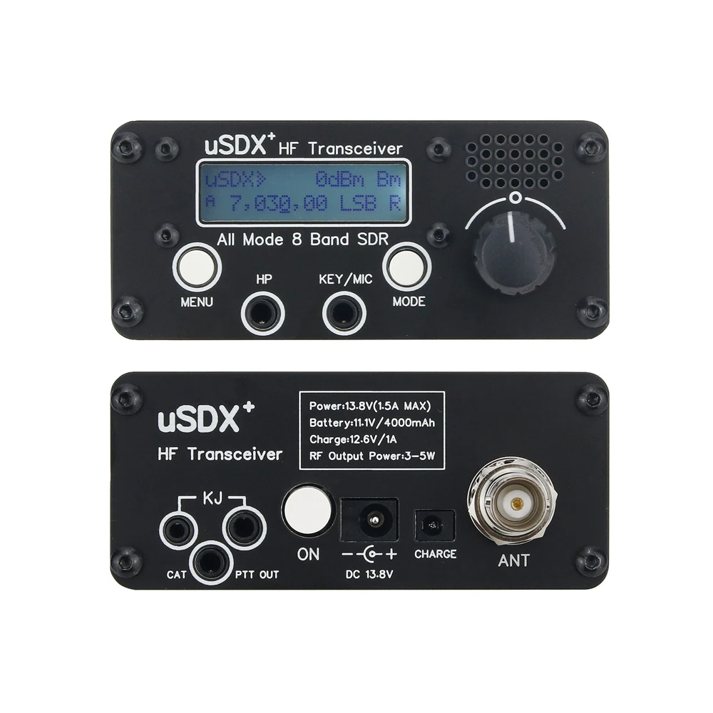 

uSDX HF Transceiver USDR+ SDR QRP SSB/CW 8-band,3W to 5W All Mode,High Frequency 3.5MHz to 30MHz,With Microphone,4000mAh Battery