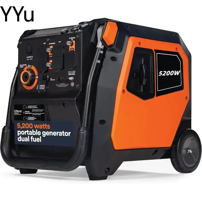 for YHS 5200W Dual Fuel Portable Inverter Generator 4 Stroke Air Cooled Engine Home Backup Camping RV Power Supply Silent