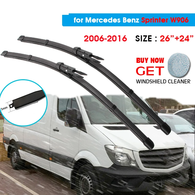 

Car Wiper Blade For Mercedes Sprinter W906 26"+24" 2006-2016 Auto Windscreen Windshield Wipers Blades Window Fit Pinch Tab Arm