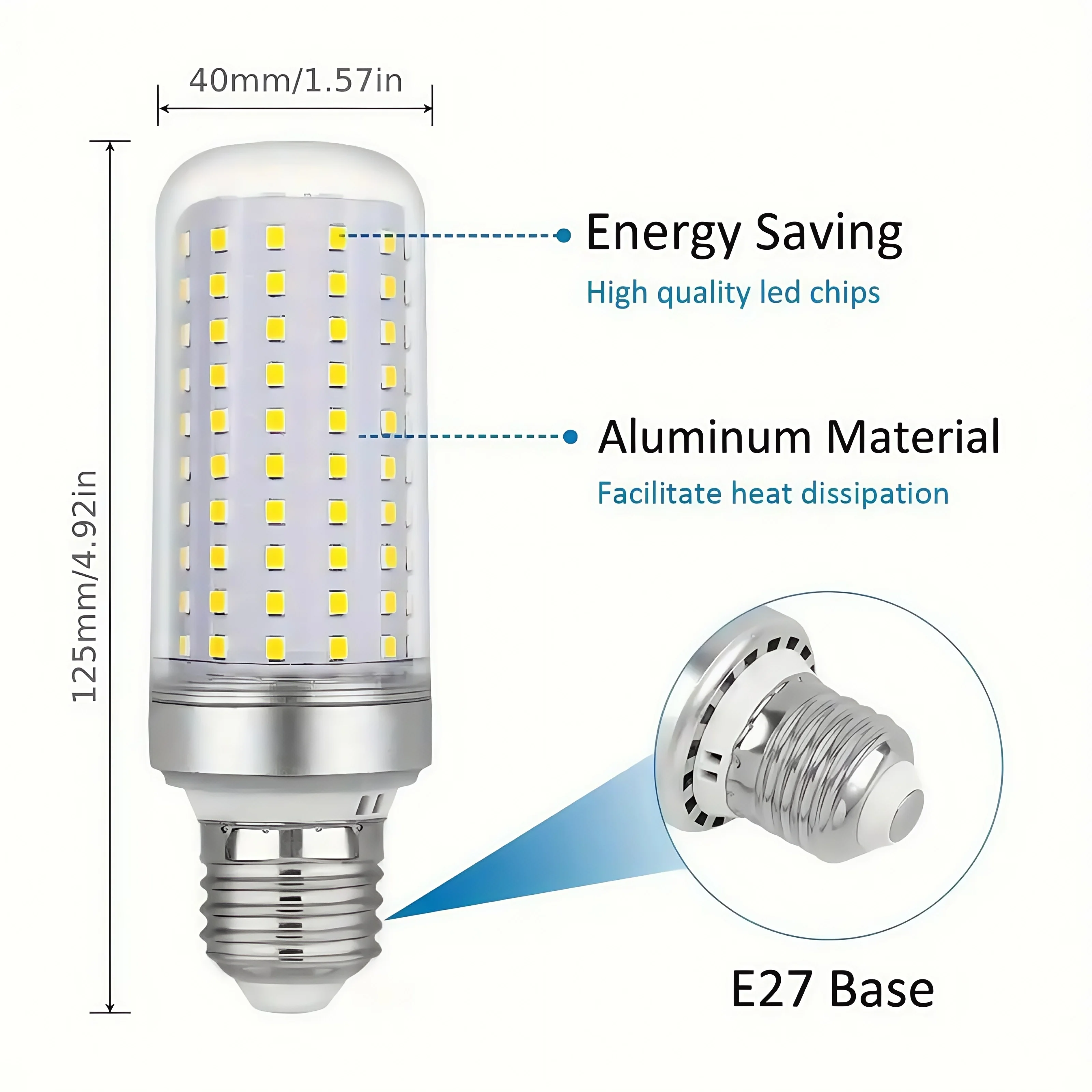 

1/2pcs 30W LED bulb 6000K cold white light E27 base, suitable for home ceiling fan lighting garage warehouse indoor