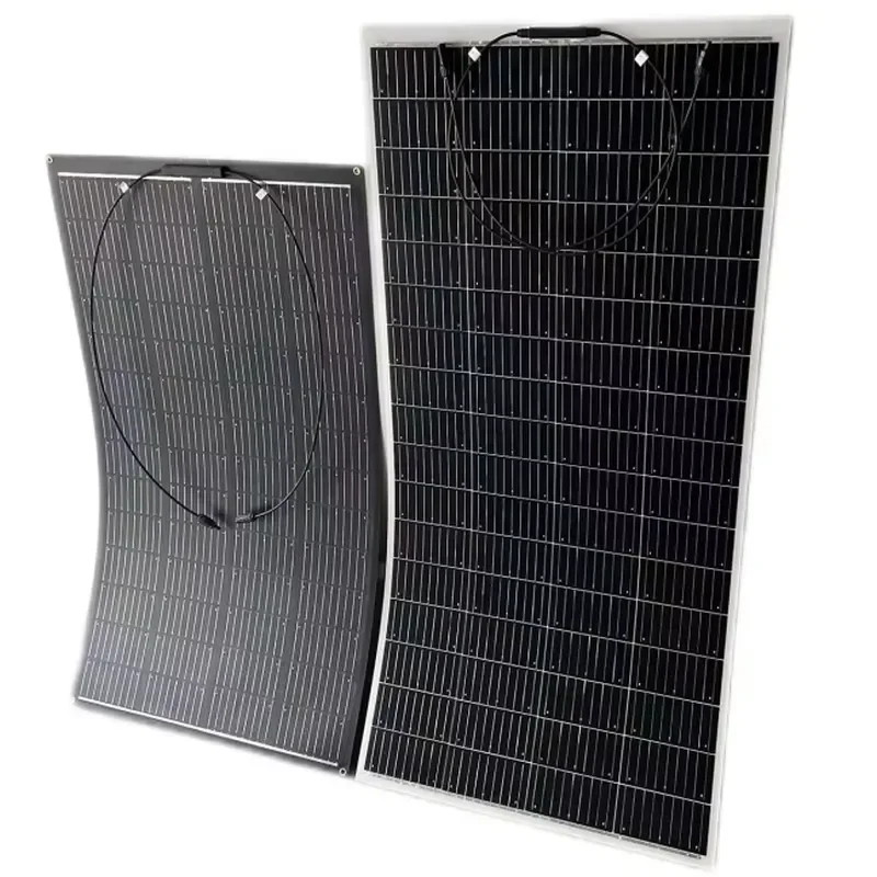 Factory High Efficiency 60W 105W 160W 200W Monocrystalline Solares Paneles Hetero-Junction HJT Semi Flexible 12V Solar Panels