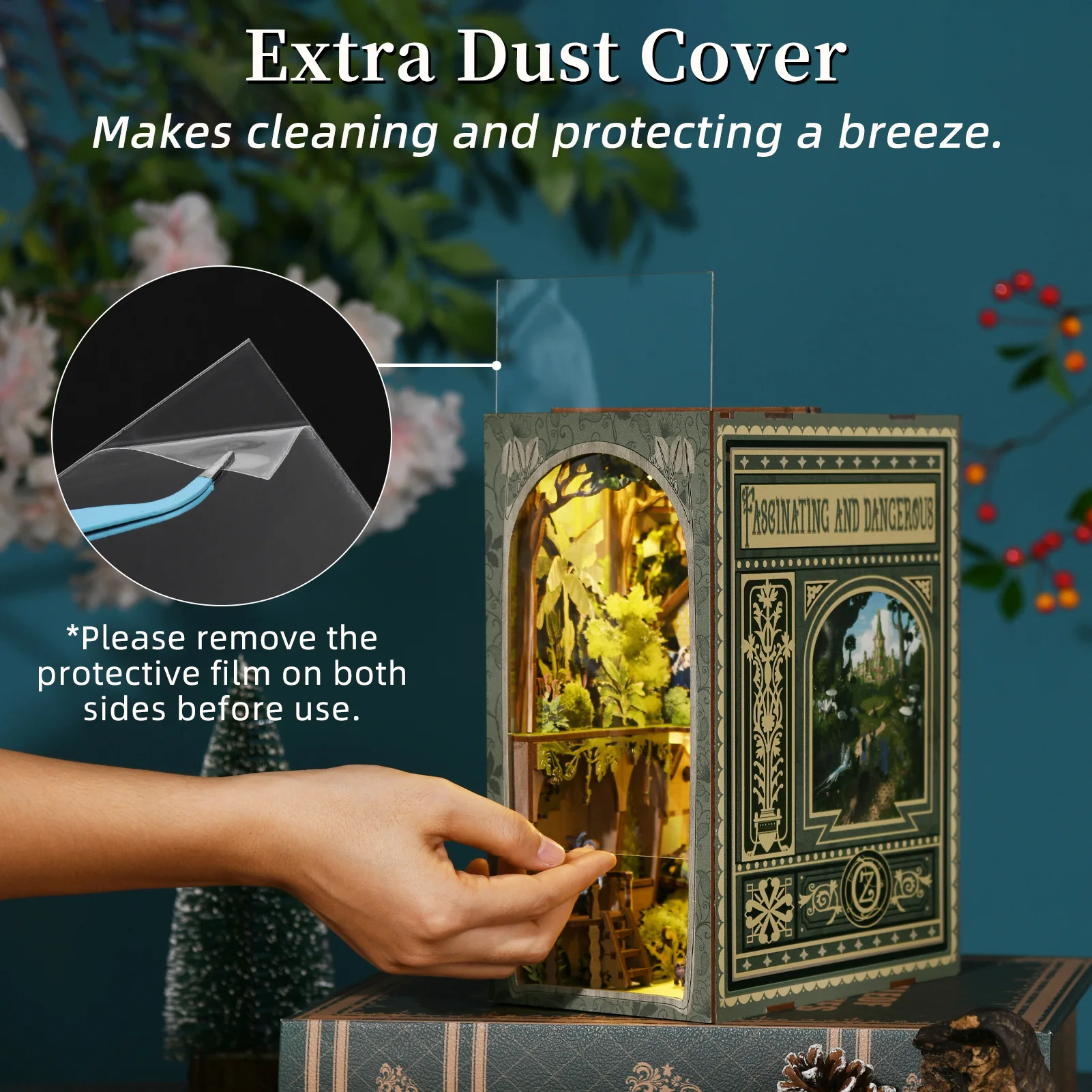 Soporte para libros de cabaña del mago de Oz, juguete de ensamblaje hecho a mano, rompecabezas tridimensional de madera, modelo de ensamblaje de bloques de construcción