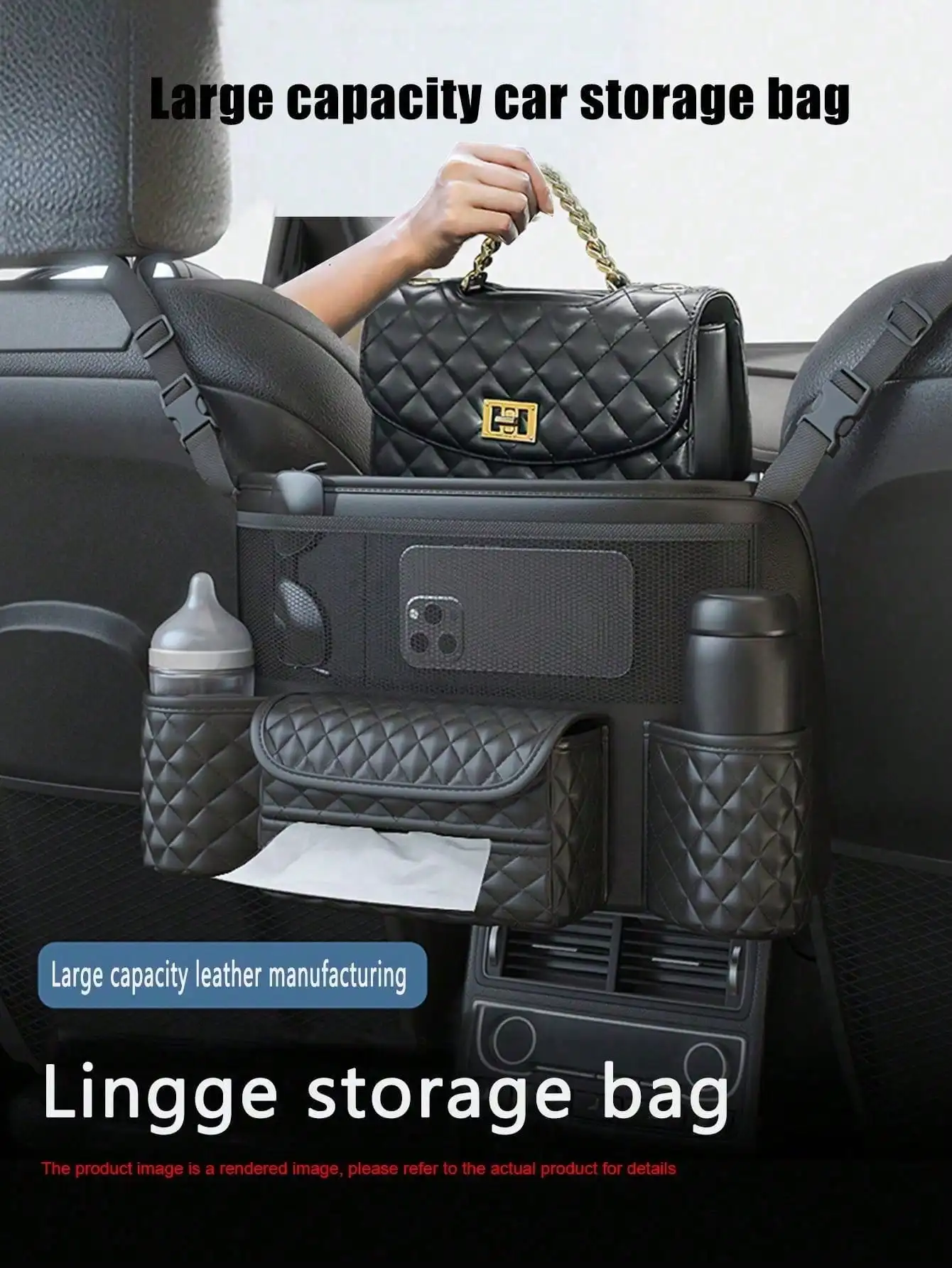 1 Stück Auto-Aufbewahrungstasche – Netztasche zwischen den Sitzen, hängende Aufbewahrungstasche für den Rücksitz für Autos, geeignet zum Platzieren von Taschen, Aufbewahrung im Auto
