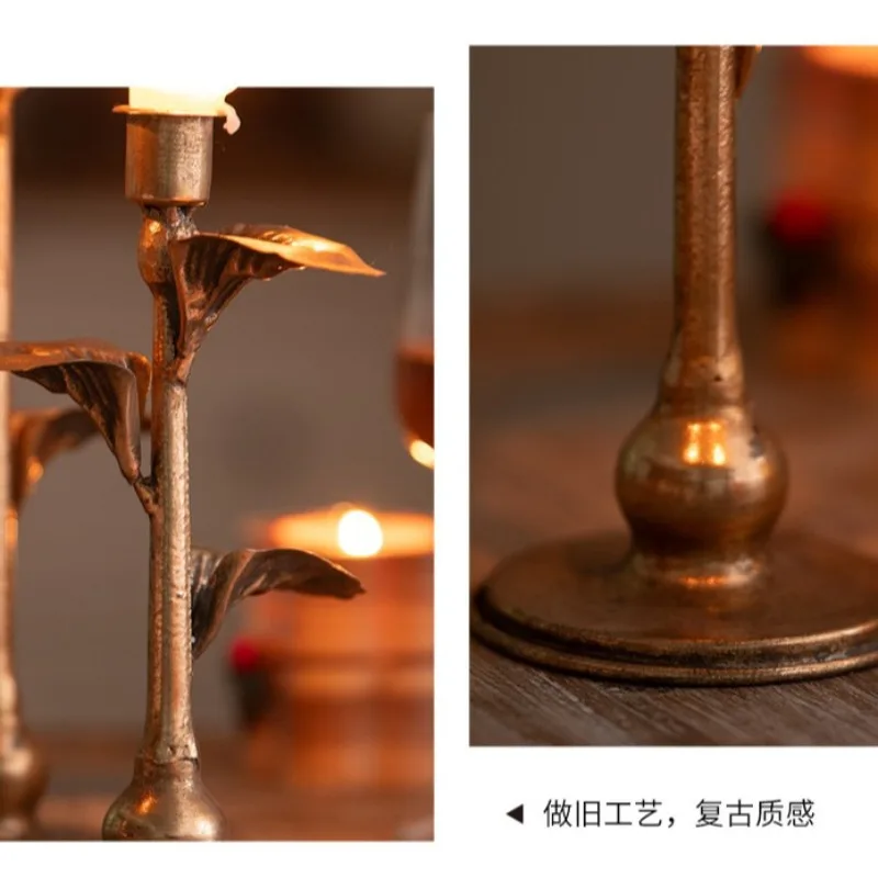 European wrought iron candlestick holder set Home restaurant Romantic candlelight dinner decoration ornament