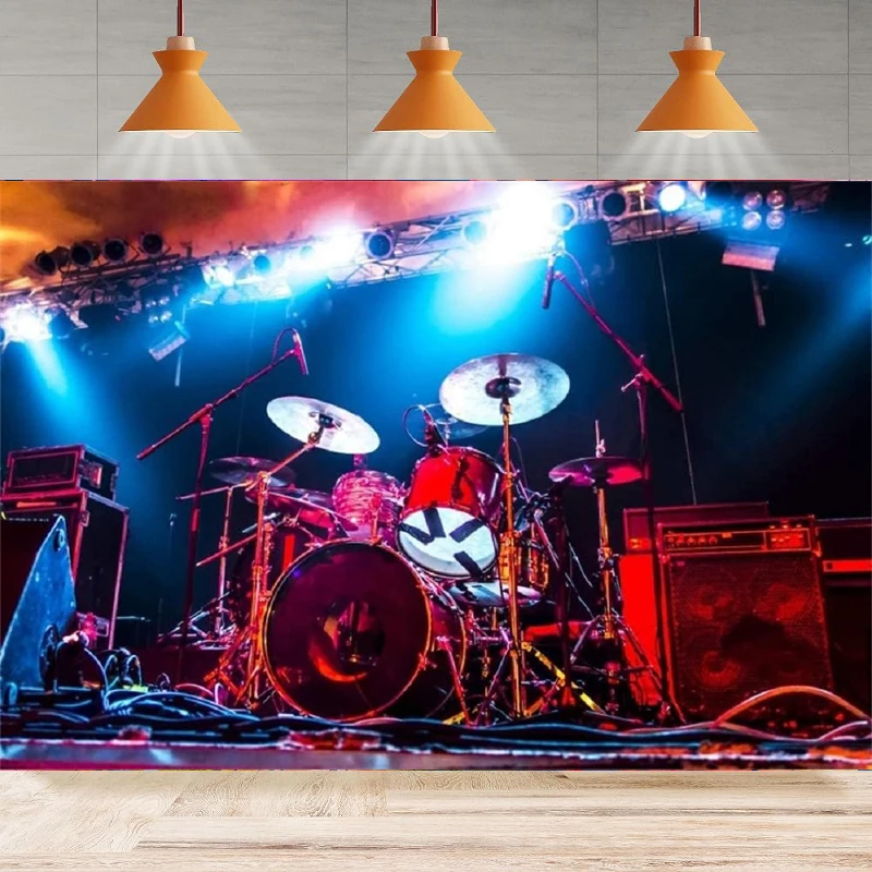 Concert Photography Backdrop For Rock Music Night Perform Background Stage Band Entertainment Bar Nightlife Adult Photo Booth