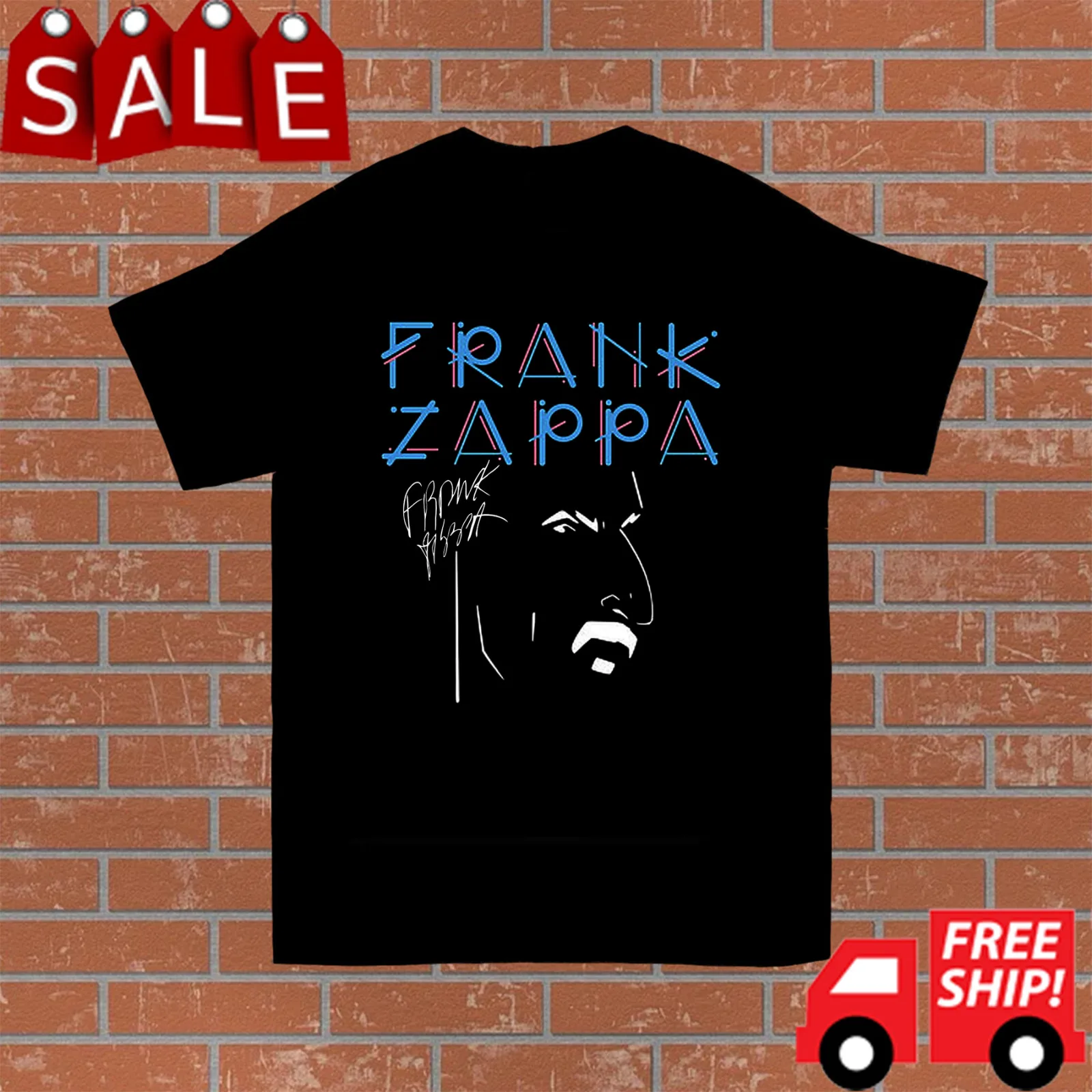 

Мужская футболка с коротким рукавом и надписью Frank Zappa, все размеры