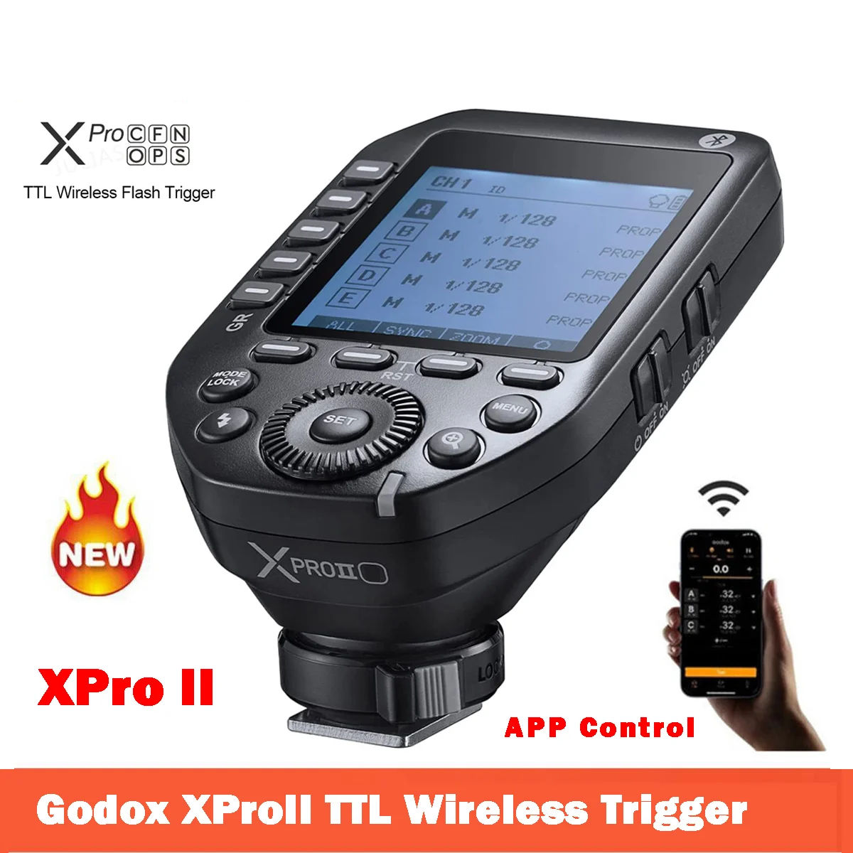 

Беспроводной триггер вспышки Godox Xpro II TTL 1/8000s HSS TTL-преобразователь-ручной функциональный большой экран для Canon Nikon Sony Olympus Penta