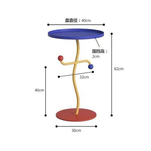 Modern Coffee Table Twisted Edge Table Creative Design Living Room Sofa Edge Table Furniture Contrast Color Bedroom Storage Rack