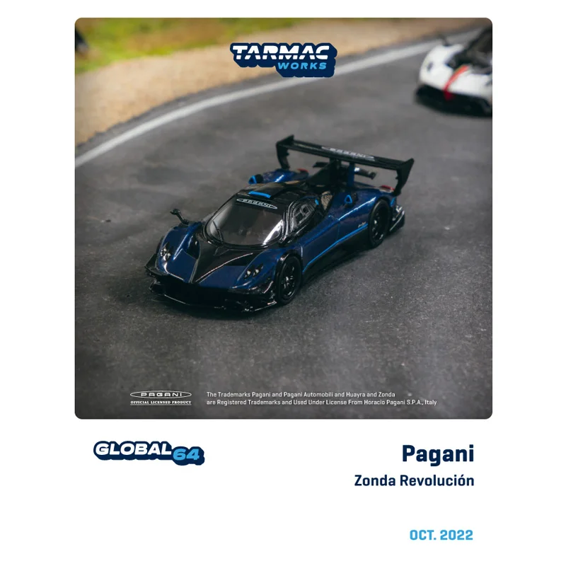 

Tarmac Works TW 1/64 Pagani R Zonda Metallic Blue Die-cast Alloy Car Model Collection Children Gift