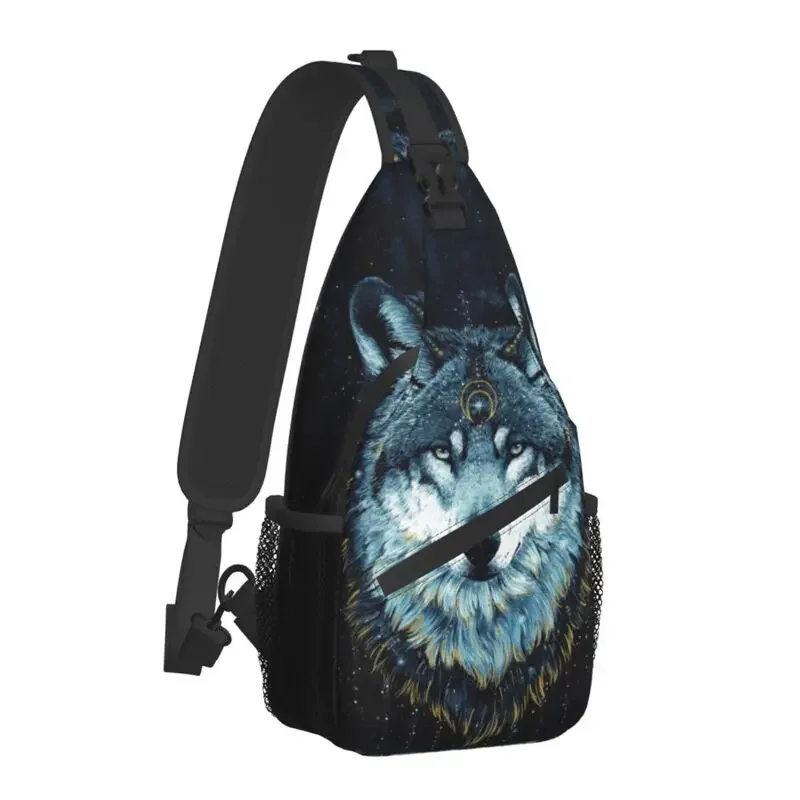 The Darkness Wolf Sling Crossbody Chest Bag Men Casual Animal Art Shoulder Backpack for Travel Cycling