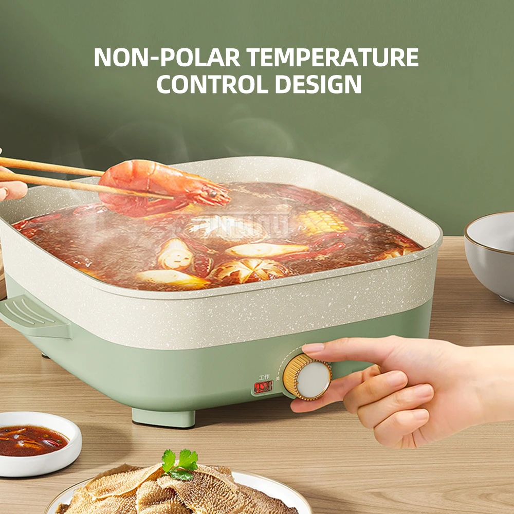 5L Multi-function High Capacity Electric Cooking Pot 1600W Electric Hot Pot Frying Pan Cooking Pot