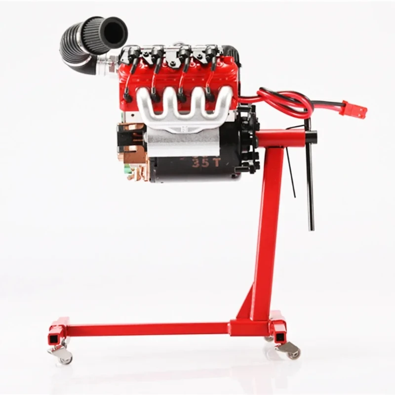 Simulation Model 1/10 Garage Series Decorative Engine Maintenance Flip Frame Electric Crane Jack
