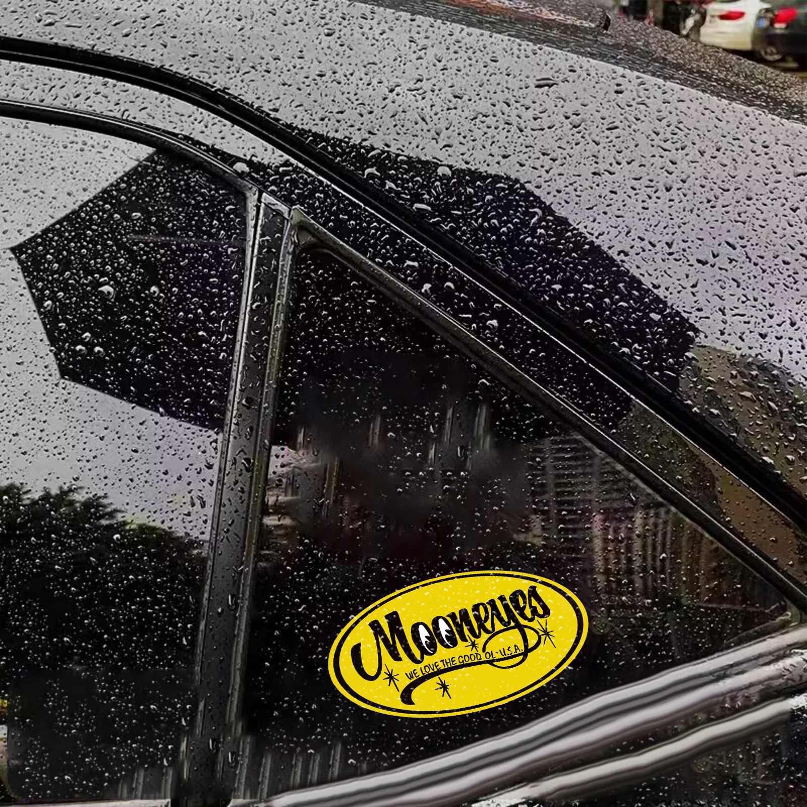 Car Sticker Vinyl Sticker for Mooneyes Sponsor Modified Decal Auto Helmet Motorcycle Fuel Tank Graphic