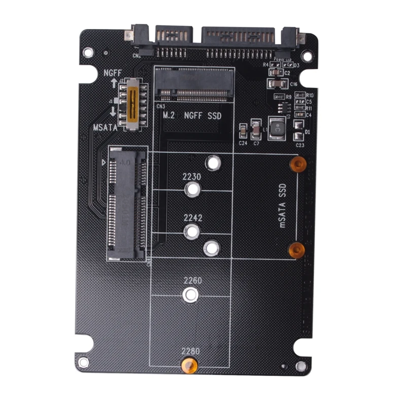 2 In 1 NGFF M.2 B + M Key Mini pci-e o Msata SSD a SATA III scheda adattatore per Full Msata SSD/ 2230/2242/2260/22 x80 M2