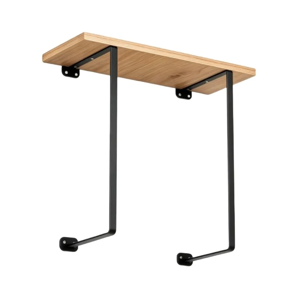 Wall Mount Towel Rack with Integrated Shelf for Towel Folding and Bottle Placement Solid and Cement Wall Mount
