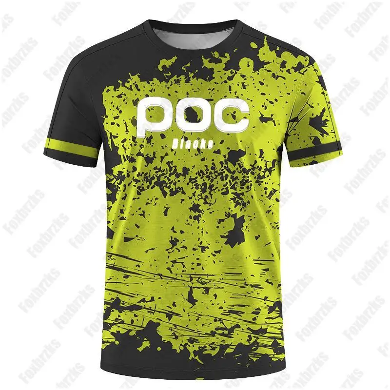 Blacks poc 2024 Men Downhill T-shirt Short Sleeve Mountain Bike Jersey Camiseta Enduro Mtb Shirt DH Moto Motocross Avip