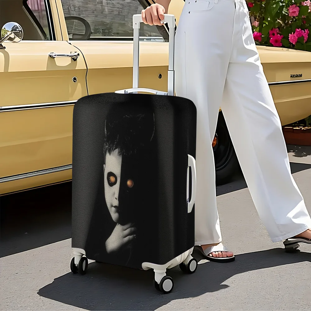 1pc Gothic Horror Boy Portrait Print Luggage Cover. Fits suitcases from 18 to 32 inches; effectively protects your luggage.