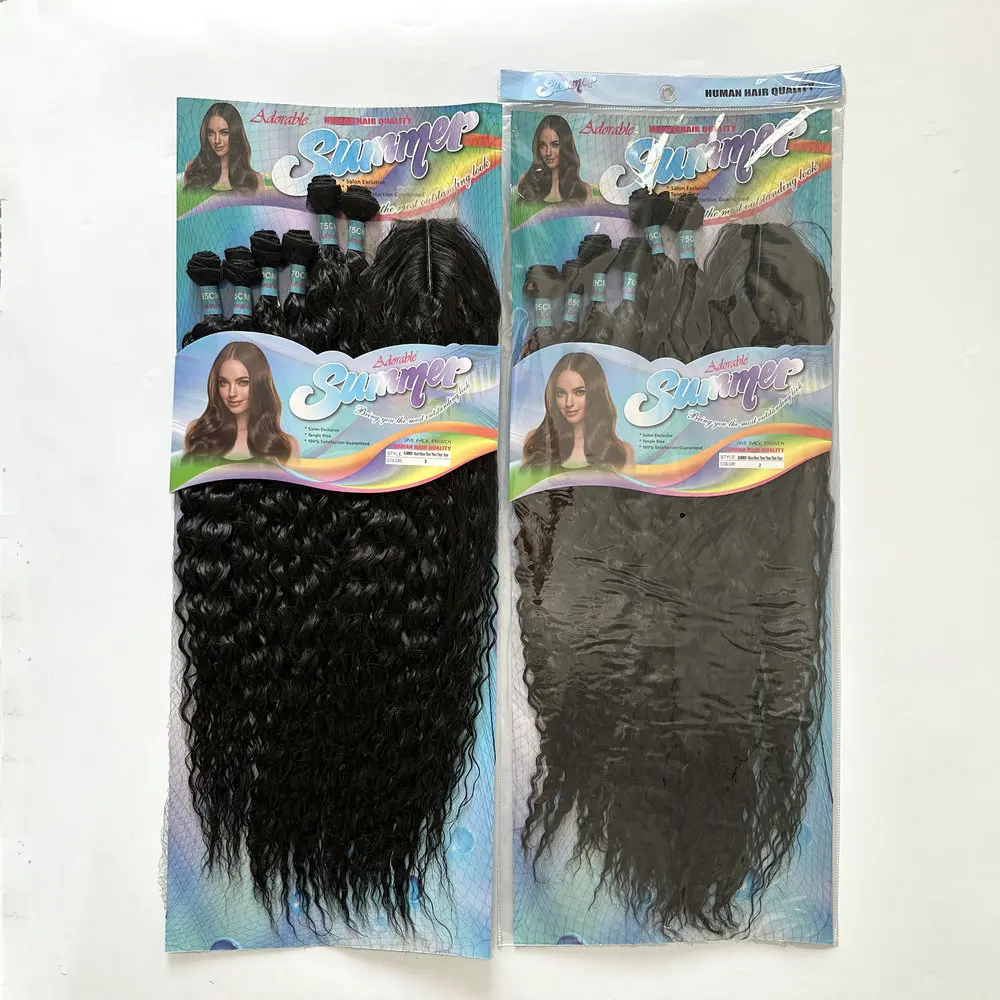 Adorable Synthetic Hair Blend Jerry Curl Heat Resistant,Soft Longer curly Packet Hair Water Wave For Black Women Summer 6pcs