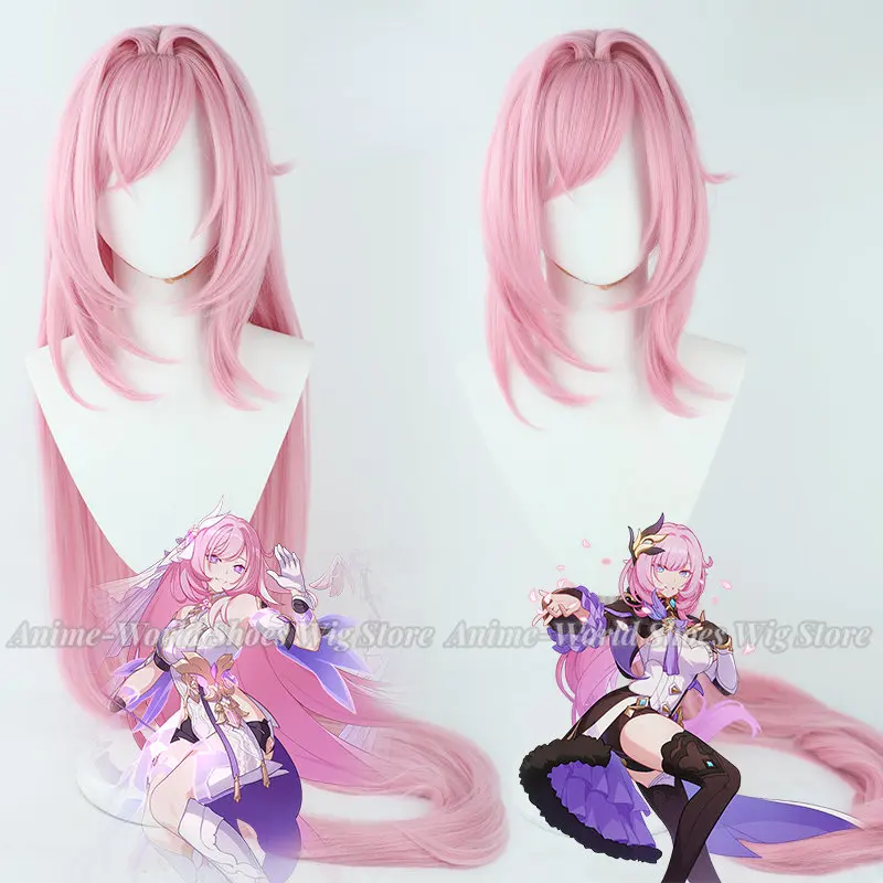 

120cm High Quality Synthetic Hair Honkai Impact 3rd Elysia Cosplay Wig Halloween Cosplay Wig Long Flax Hair Heat Resistant