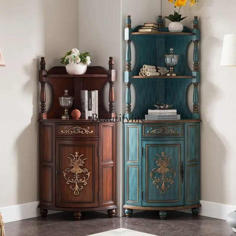 FG40*Triangle cabinet solid wood painted European corner rack