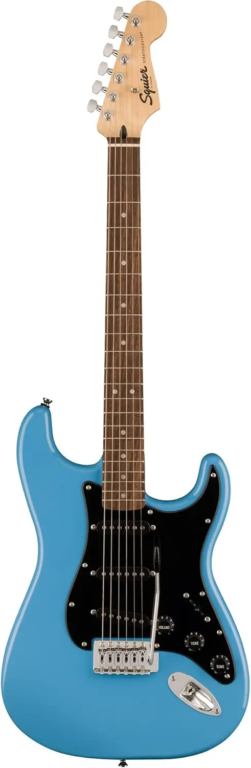 Squier Sonic Stratocaster - California Blue Bundle with Amp, Tuner, Strap, Cable, Picks, and Austin Bazaar Guitar DVD