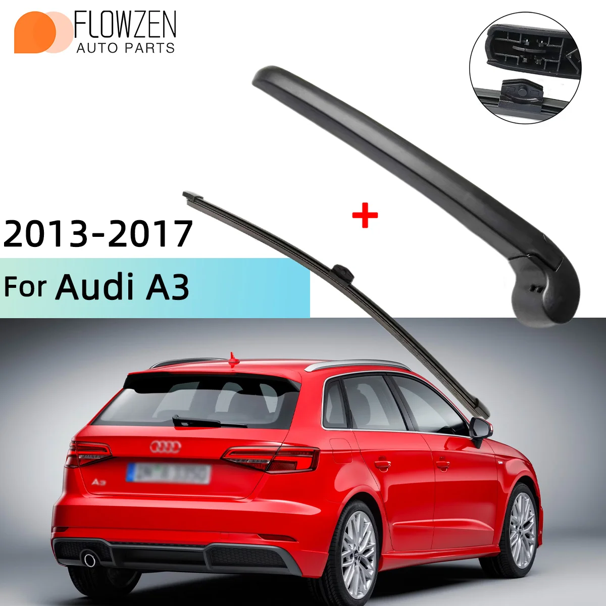 Fits For  Audi A3 2013--2017 Rear Windscreen Wiper Blade Wiper Arm Windscreen Windshield Wipers Brushes Cleaning Accessories