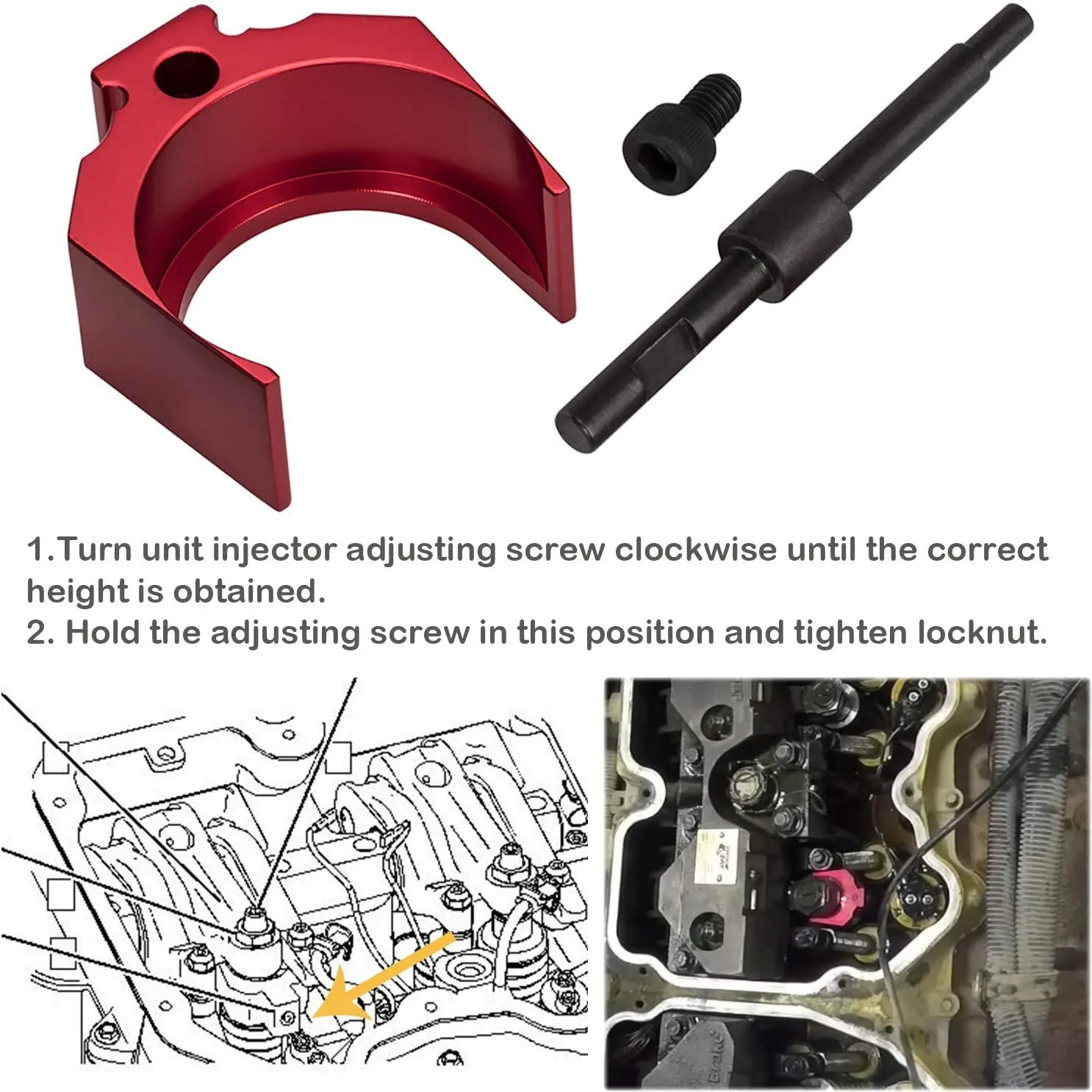 HOT-Engine Injector Adjustment Gauge Tool Diesels Engine Injector Timing Fixture For Caterpillar CAT C-15 C-16 3406E 9U-7227,Eng