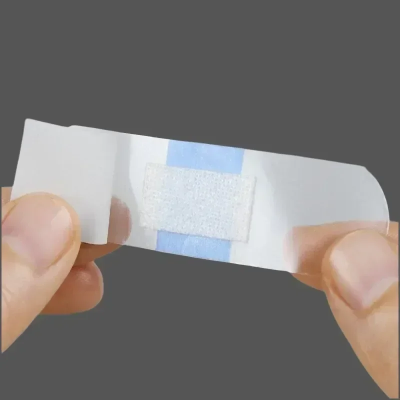 100pcs PU 투명 방수 밴드 보조 접착제 의료 스트립 스포츠 입욕 보호 응급 처치에 대 한 상처 석고
