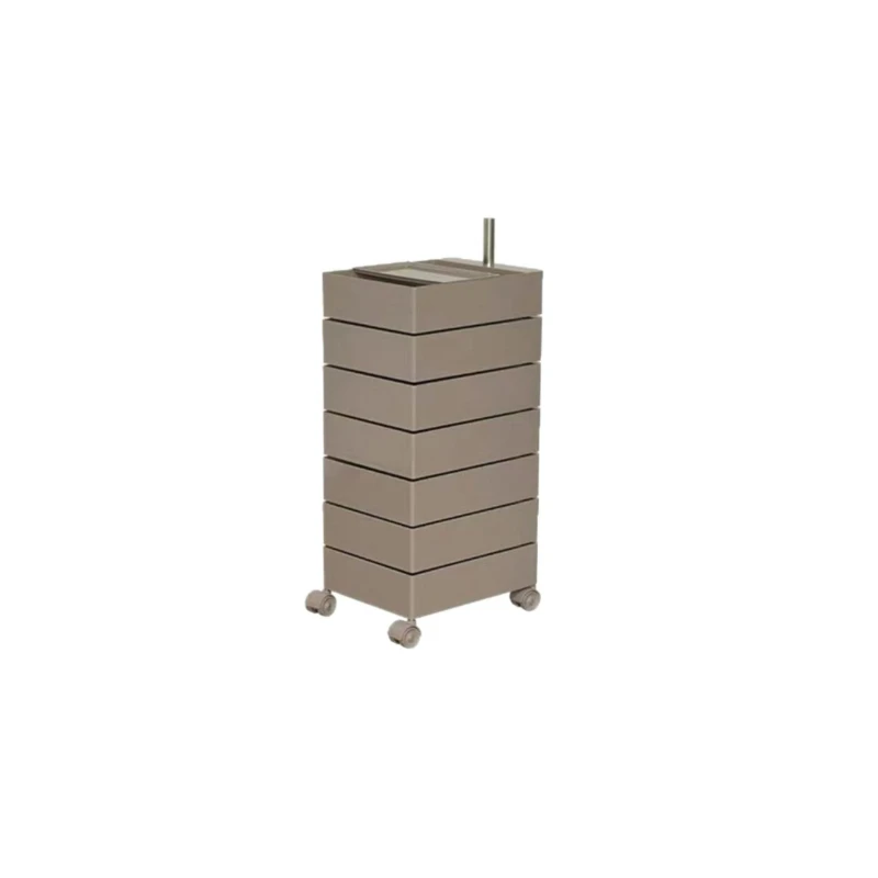 7-layer rotatable rack, universal wheel trolley, snack sorting storage cabinet