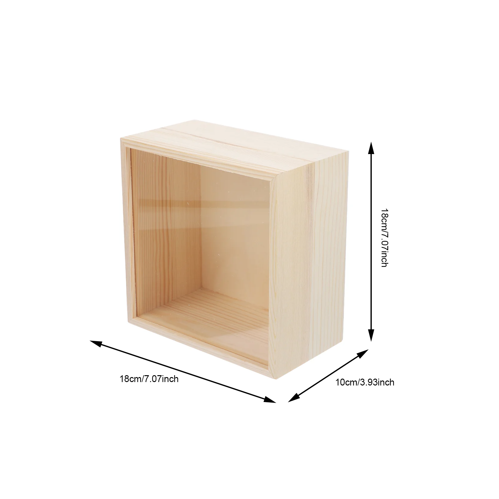 Acrylic Storage Box Sturdy and Compact Wood Boxes for Wooden Casual Travel Trunks Clear Lid