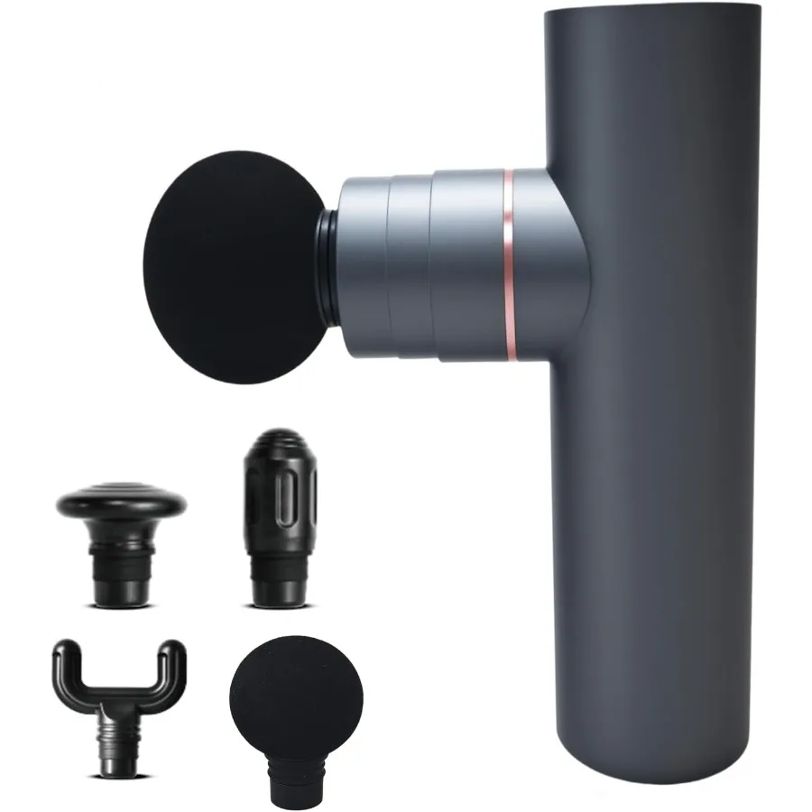 

Portable Electric Muscle Massager Gun with 4 Attachments for Deep Tissue Therapy FullMetal Design for Back and Body Sore Muscle