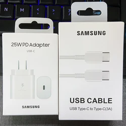 Samsung Galaxy A12 A13 A14 A23 F12 A90 S10 5G Super Fast Charger 25W USB C PD Wall Power US Adapter For Galaxy Note 10+ 20Ultra