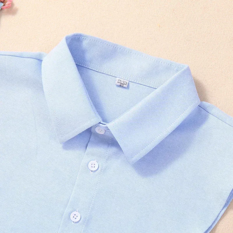 Versatile Pointed Collar Fake Necktie Oxford Cloth Decorative Neck Accessory For Men Women Korean Style Fashion