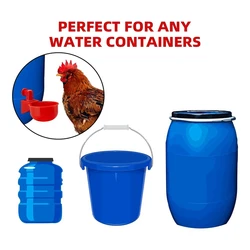 Chicken Water Cups, Automatic Chicken Waterer Kit Poultry Drinking Bowl For Chicken