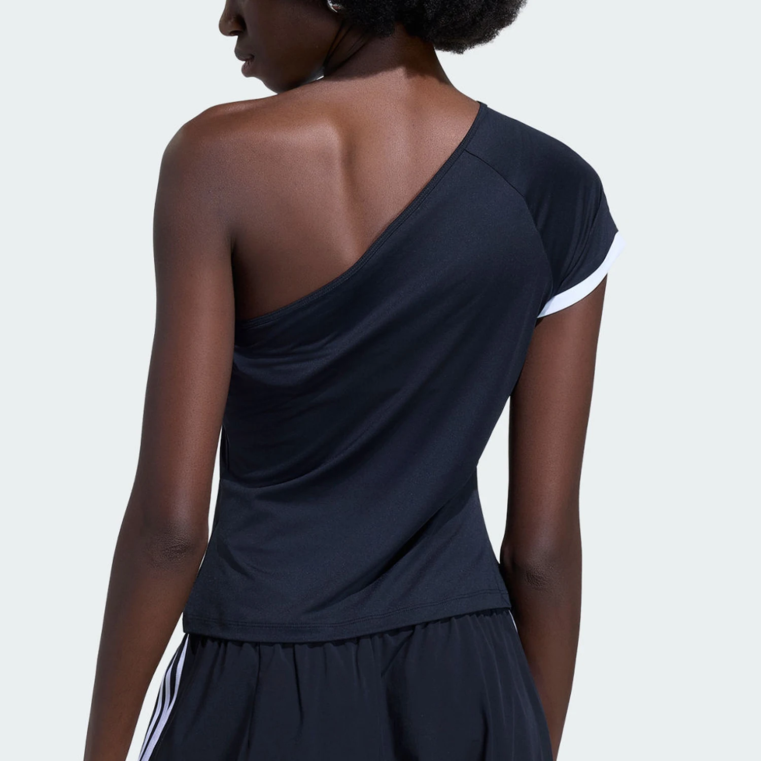 Adidas genuine clover women's off shoulder slanted shoulder slim casual T-shirt KY5180