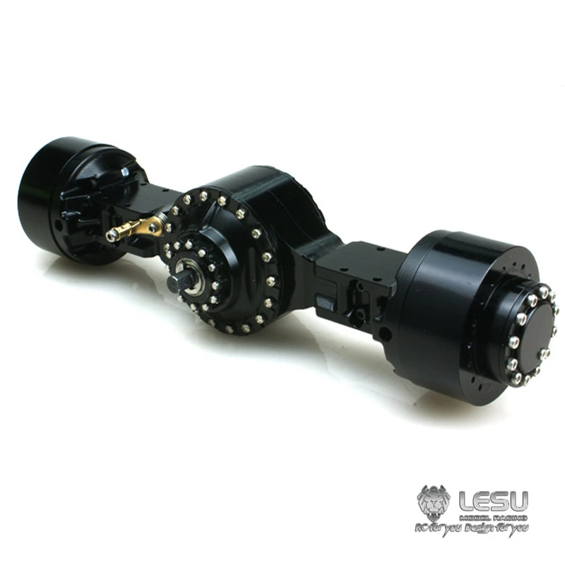 RC 1/14 LESU Metal CNC Differential Lock Axle for Tamiya Hydraulic Excavator Loader Dump Truck for VOLVO Trailer Tipper DIY Part