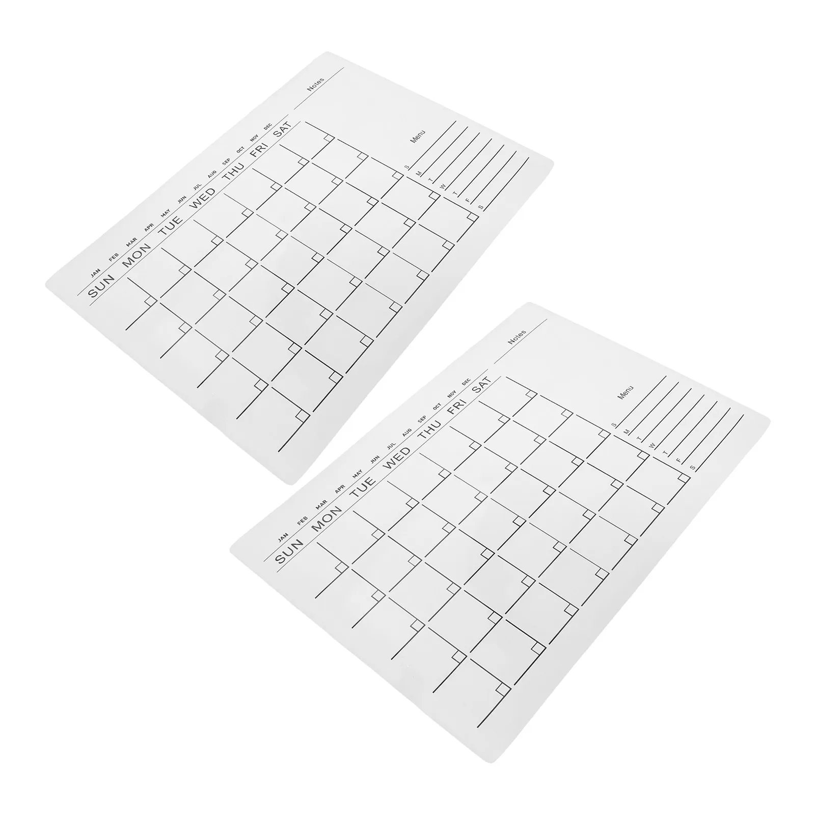 

2Pcs Dry Erase Whiteboard Calendar Wall Sticker Monthly Planner Undated Removable Task Organizer Home Office Dorm