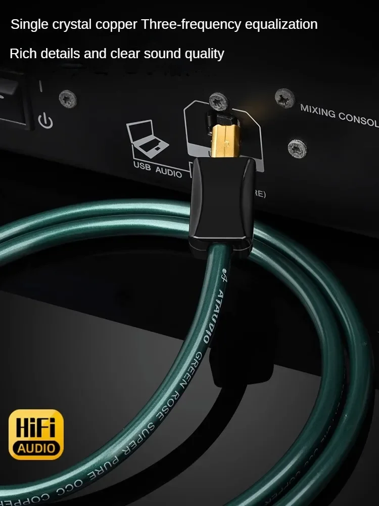 ATAUDIO Cable USB Hifi tipo A a B/USB A a C/USB C a B/CC Cable de Audio OTG para PC DAC teléfono móvil 0,5 M-3,5 M